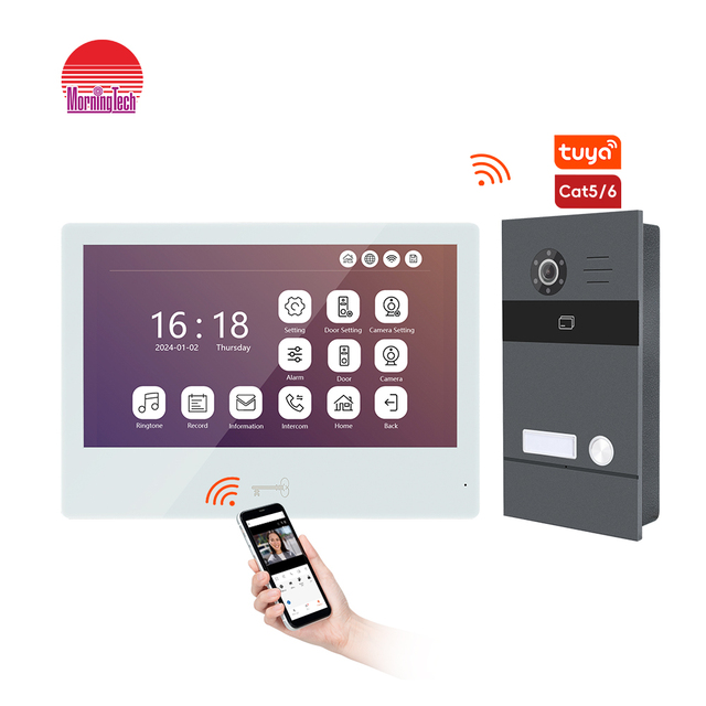 WIFI Video Doorbell Intercom System 1 Unit Monitor Door Phone 1080P Camera Night Vision Door Phone Intercom Entry System