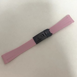 Correa de Reloj de Silicona Rosa con Extremos Curvos de 20MM y 180MM, Cierre Plegable de Acero Inoxidable para Relojes - Product Image 5