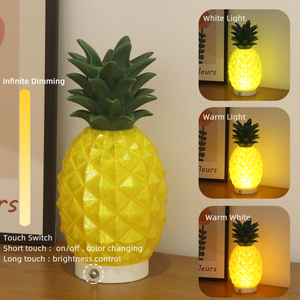 Lámpara de Noche de <span class=keywords><strong>Piña</strong></span> Impresa en 3D, Lámpara de Escritorio LED PLA, Lámpara de Noche Recargable con Batería y Atenuación para Decoración de Dormitorio - Product Image 6