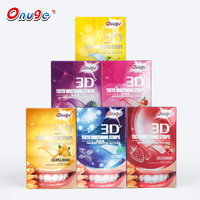 Tiras Blanqueadoras de Dientes Onugesmile de Baja Sensibilidad con Sabor a Frutas, Seguras para el Esmalte, sin Peróxido