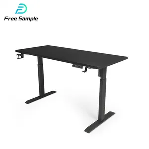 Yz ofis mobilyaları uzun ticari ayarlanabilir oturmak Motor tek elektrikli ayaklı masa depolama ile bacak masası beyaz 140x70