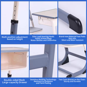 Set furnitur anak, tinggi dapat disesuaikan, meja dan kursi, harga murah, Set meja sekolah dan kursi - Product Image 4