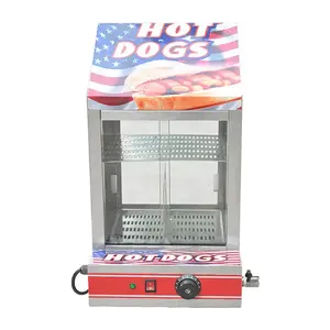 Wholesale popular hight quality countertop hot dog steamer egg tart warmer display hamburger warmer showcase