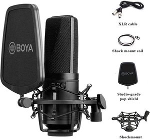 BOYA BY-M1000 <span class=keywords><strong>Studio</strong></span> professionnel à grand diaphragme filaire, microphone audio vocal dynamique <span class=keywords><strong>pour</strong></span> l'enregistrement de chansons et la diffusion en direct Vlog - Product Image 5