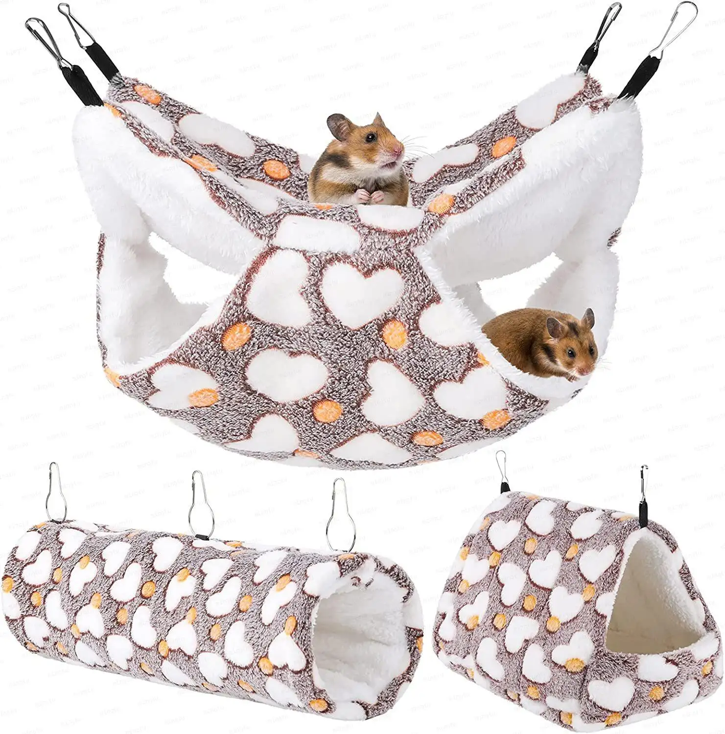 Sac à miel musaraigne double couche hamac vison cochon d'inde petit tunnel pour animaux de compagnie hamster nid suspendu