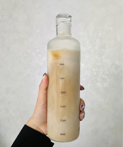 Botella de agua de borosilicato transparente, respetuoso con el medio ambiente, cristal estético <span class=keywords><strong>2022</strong></span>, 550ml, sello de tiempo - Product Image 4