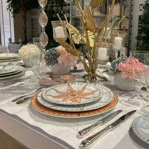 Assiette plaquée or de la série Lucky Star Compass, assiette européenne haut de gamme, luxe léger, assiette occidentale - Product Image 4