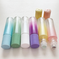 Flacon en verre à bille de 10 ml, nacré, dégradé, épaissi, givré, portable, vide, pour huiles essentielles/parfum, soin de la peau
