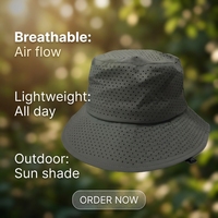 Chapeau Bob Rétro Luxe Personnalisé Surdimensionné en Tissu Oxford Dobby Premium avec Broderie à la Main Motif à Pois et Logo pour Hommes et Femmes