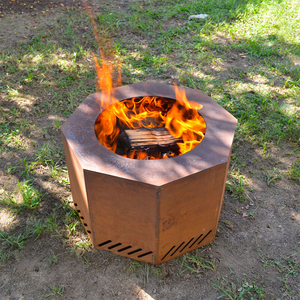 GNEE Corten Steel Outdoor Living <b>Smokeless</b> Wood-Burning <b>Fire</b> <b>Pit</b> - Product Image 2