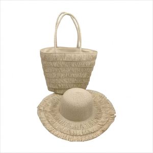 BESTELLA Nouveauté Été Sac de Plage Grande Capacité à Pompons pour Femme et Ensemble Chapeau de Paille – Fournisseur OEM ODM pour Vacances - Product Image 1