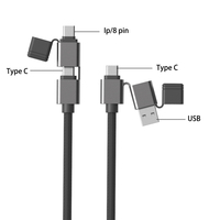 Nouveau design 2 en 1 4 en 1 lanière Usb-c 60w Pd câble de charge rapide bandoulière téléphone mode rapide type-c câble pour voyage Portable