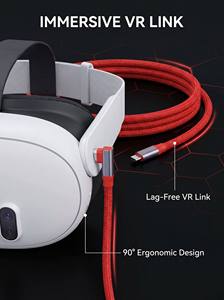Câble de liaison VR 5M 10M USB 3.<span class=keywords><strong>2</strong></span> 20Gbps, cordon de charge rapide Type C à angle droit PD 240W compatible avec <span class=keywords><strong>Meta</strong></span> <span class=keywords><strong>Quest</strong></span> 3 <span class=keywords><strong>2</strong></span> Pico 4 <span class=keywords><strong>PC</strong></span> - Product Image 2