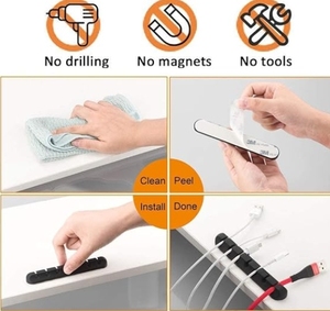Schwarze Farbe 3M Silikonkabel-<span class=keywords><strong>Organizer</strong></span>-Clips Kabel halter - Product Image 4