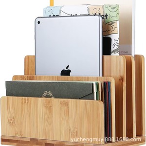 Wooden Desktop <b>File</b> Rack Rectangle Multipurpose Office Organizer Standing Type For Books Notebooks Tablet <b>Storage</b> - Product Image 3