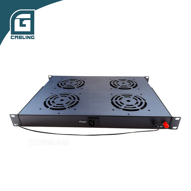 Gcabling 19 Inch 220V UK Germany US Cooling 4 Units Fan for Networking Cabinets Server Rack Fan Units With Thermostat