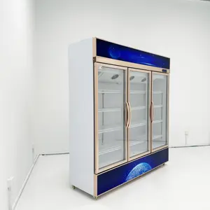 Réfrigérateur commercial de bière d'affichage de portes vitrées de grand volume, réfrigérateur, refroidisseur de boisson, congélateur de légumes, Deepfreeze de viande