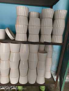 Maceta Redonda de Cerámica Blanca con Diseño de Puntos, con Plato, para Uso en Interiores, Escritorio, Hogar y Jardín - Product Image 6