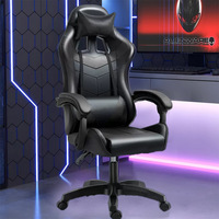 Chaise de jeu en acier inoxydable, pivotante à 360 degrés, design ergonomique, utilisation à domicile ou au bureau, réglable en hauteur, vérin à gaz à 3 niveaux, style moderne