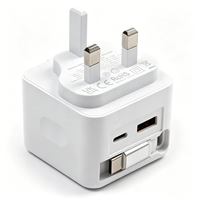 Chargeur pliable HNT 40W GaN avec câble USB-C rétractable intégré de 70 cm, double port A+C, adaptateur de voyage pour iPhone 16 15, prise en charge OEM ODM