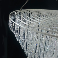 Lustre en acrylique perlé de luxe sur mesure pour hôtel, villa, salle de banquet, centre commercial, décoration de mariage