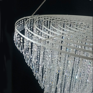 Lampadario di Lusso in Acrilico con Perline, Design Personalizzato <span class=keywords><strong>per</strong></span> Hotel, Villa, <span class=keywords><strong>Sala</strong></span> Banchetti, Centro Commerciale, Decorazioni <span class=keywords><strong>per</strong></span> Matrimoni - Product Image 3