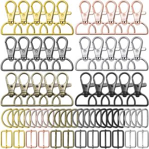 PAXCOO Keychain Bulk With <b>Key</b> Chain Swivel Hook D Rings And Slide Buckles For Handbag <b>Purse</b> Hardware Craft Inch - Product Image 1