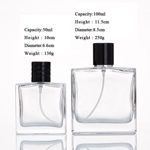 Vente en gros de flacon de parfum en verre carré de haute qualité de 100ml avec couvercle épaissi pour pulvérisateur à pompe <span class=keywords><strong>XF</strong></span>-12 vaporisateur de sous-emballage - Product Image 2