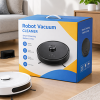 Boîte d'emballage pour aspirateur robot en carton ondulé recyclable et imperméable avec poignée en PVC, logo personnalisé, carton d'expédition