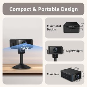 Caméra de sécurité HD Mini Box, WiFi double bande 2.4G et 5G, <span class=keywords><strong>ultra</strong></span> grand angle, vision nocturne infrarouge, détection de mouvement, <span class=keywords><strong>carte</strong></span> mémoire cloud - Product Image 1