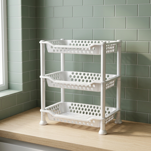 Multi-layer Household Bathroom Shelf Plastic Bathroom Storage Floor Kitchen Storage Rack High Quality - Product Image 4