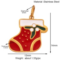 Op maat gemaakte trendy groothandel 14K 18K PVD vergulde roestvrijstalen kerstcharms voor het maken van kettingen, armbanden en sieraden