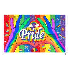 Drapeau personnalisé arc-en-ciel en polyester LGBT Gay Pride <span class=keywords><strong>LOVE</strong></span> WINS avec œillets en laiton - Product Image 3