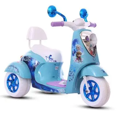 Bicicleta eléctrica con batería de 6V para niños y niñas, bonita moto de juguete con Motor
