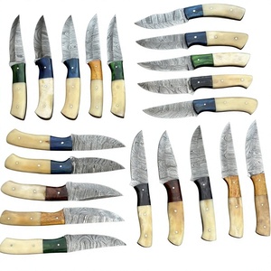 Cuchillo de hoja fija Drop Point de acero de Damasco forjado con mango de madera Pakka azul, 20 cm, dureza 58-60, para camping, bricolaje y supervivencia - 3 años de garantía - Product Image 5