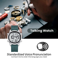 Reloj Digital Atomic Parlante para Personas Mayores, Recibe Señales de EE. UU., Corrección Automática de Hora y Fecha, Números Grandes, Fácil de Ver, Sonido Fuerte