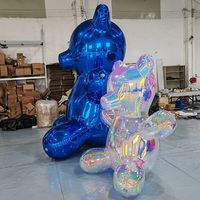 Ours géant gonflable publicitaire hermétique en PVC coloré, effet gommeux, réfléchissant et brillant pour la décoration