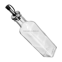 Distributeur d'huile d'olive en verre Marasca carré transparent 8oz 250ml 25cl avec bec verseur Cruet pour la cuisine de sauce soja vinaigre