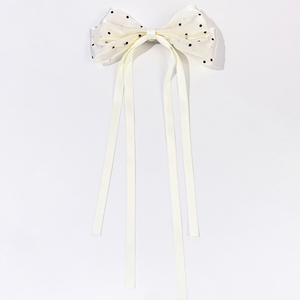 Molletta per capelli dolce ed elegante con fiocco a pois e accessorio in garza a rete si attacca alla parte posteriore della testa - Product Image 4