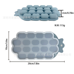 Food Grade Silicone Pineapple Ice <b>Cube</b> Tray With Lid Freezer Quick Freeze Ice Mold Baby Food Storage Box Refrigerator Fresh Keep - Product Image 2