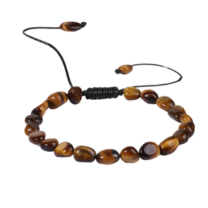 Piedra Natural Vintage Hecha a Mano para Pulsera, Cuentas de Ojo de Tigre Esmerilado con Gema de Ágata, Elástico para Pulsera, para Regalo - Product Image 1