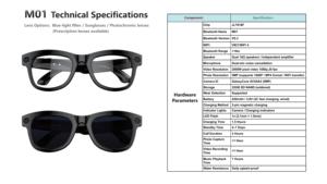 Gafas Inteligentes M01 con IA, Cámara, Chat GPT, Música, Llamadas, Gafas de Sol M02 con Cancelación de Ruido, Conexión <span class=keywords><strong>WiFi</strong></span>, Traducción por IA, Gafas Inteligentes Deportivas - Product Image 5