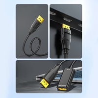 SAMZHE Convertidor DP a HDMI 4K, Adaptador de Video DisplayPort Macho a Hembra, Cable de 25 cm para Computadora de Escritorio, Laptop, TV, Monitor, Proyector