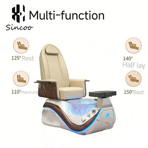 Fauteuil de pédicure électrique mobile haut de gamme de luxe avec siège inclinable, système de jets d'hydrothérapie, lumières LED, pompe de drainage et fonction de massage - Product Image 4