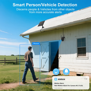 Anran กล้องนิรภัยระบบโซล่าร์เซลล์4G LTE, กล้องมองกลางคืนสีความละเอียด2K HD มุมมอง360 ° PTZ เซ็นเซอร์ตรวจจับการเคลื่อนไหว PIR คุยได้2ทางและซิมการ์ด - Product Image 3
