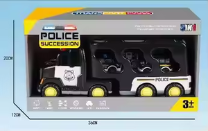 Jouet camion de police pour les tout-petits-Véhicule d'urgence à friction avec camion de transport | Jouet voiture de police pour garçons - Product Image 6