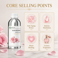 Huile de rose de Damas de qualité alimentaire (Rosa Damascena) pour les boissons florales, la confiserie et les créations gourmandes