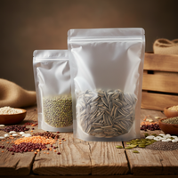Sachets de conservation alimentaire refermables de différentes tailles, en plastique mat, pour légumineuses, avec fermeture éclair, transparents