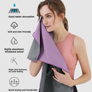 Toalla deportiva de microfibra de doble cara de secado rápido, portátil, sin arena, con estampado fotográfico, para natación y gimnasio, ideal para viajes internacionales. - Product Image 3