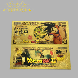 5 modèles de billets de banque japonais Dragon Z Anime plaqués or 24 carats pour cadeaux d'affaires - Product Image 6